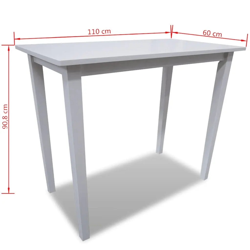 White Wooden Bar Table for Kitchen and Dining
