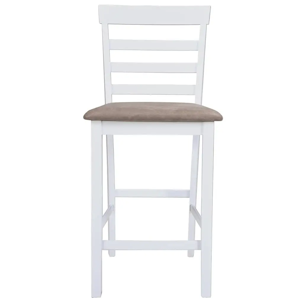 White Fabric Bar Stools Set of 2 for Kitchen