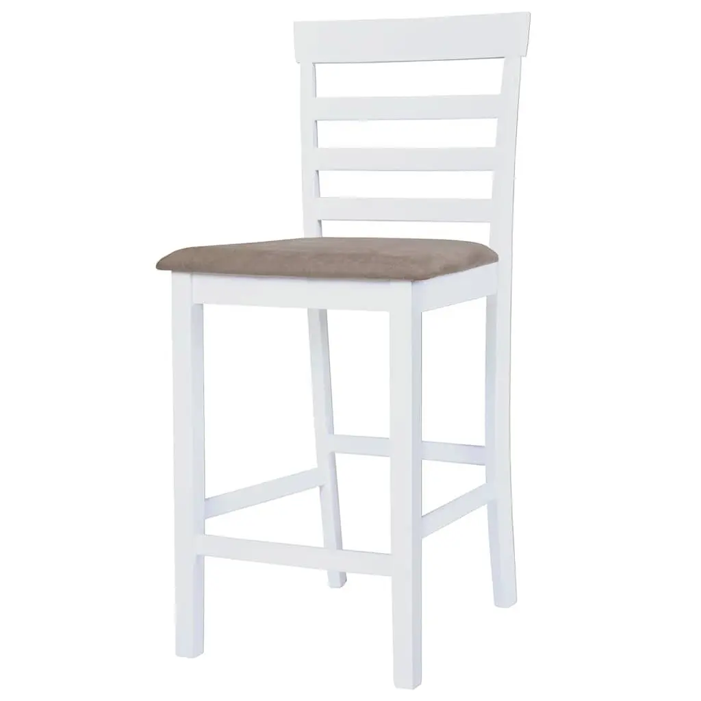 White Fabric Bar Stools Set of 2 for Kitchen