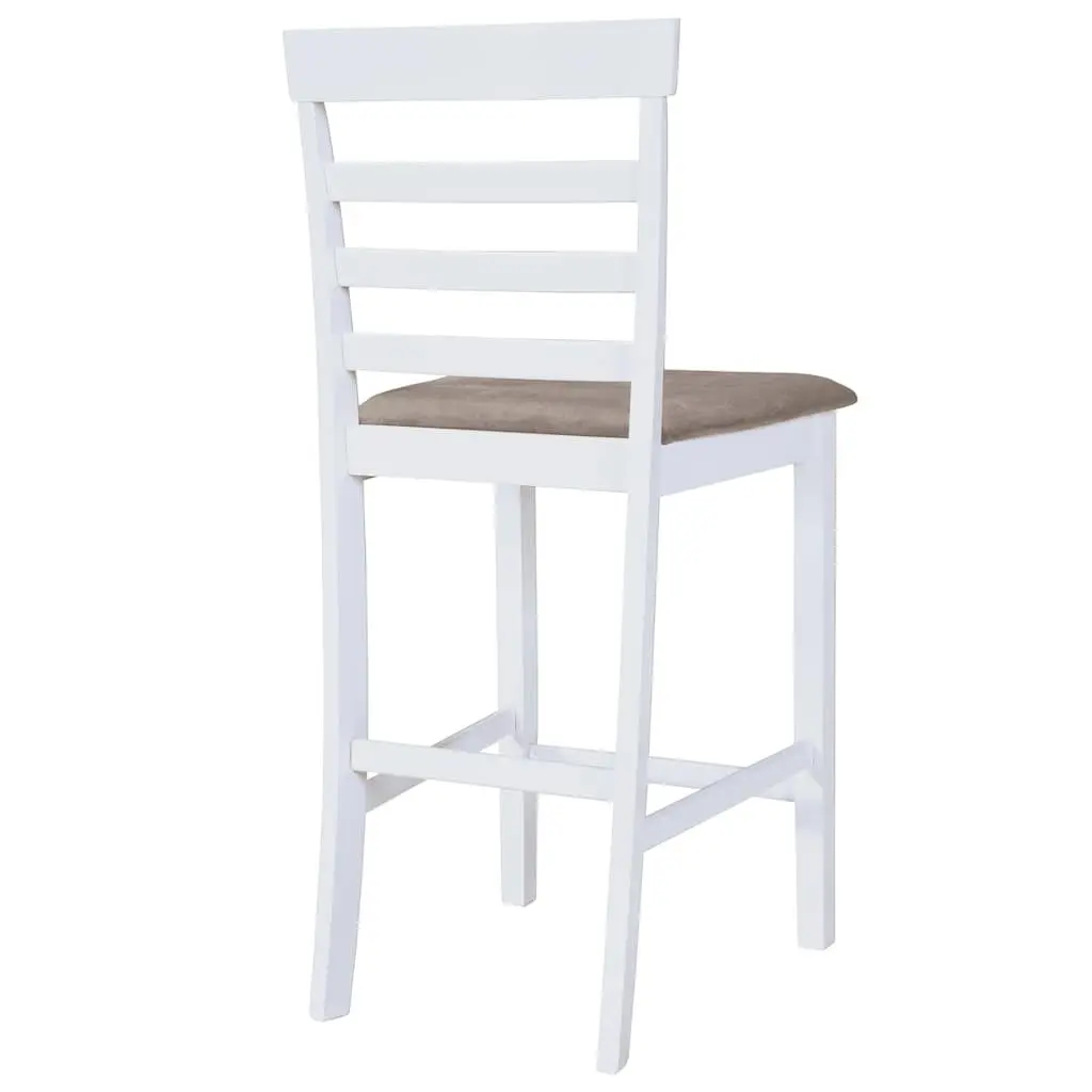 White Fabric Bar Stools Set of 2 for Kitchen