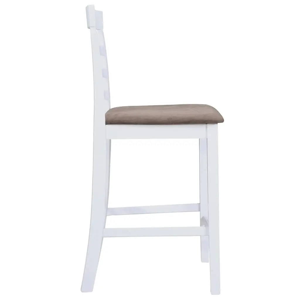 White Fabric Bar Stools Set of 2 for Kitchen