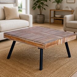 Square Coffee Table in Reclaimed Teak Wood