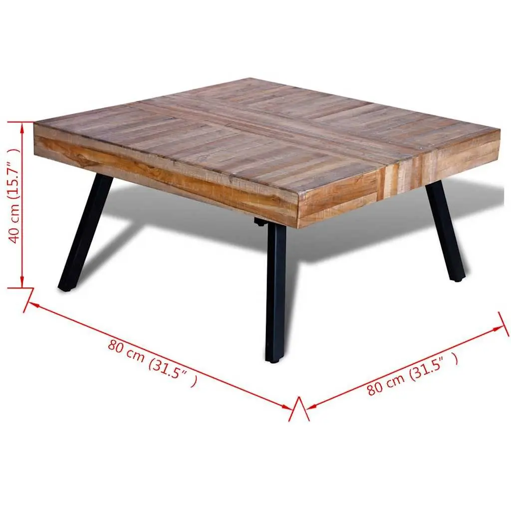Square Coffee Table in Reclaimed Teak Wood