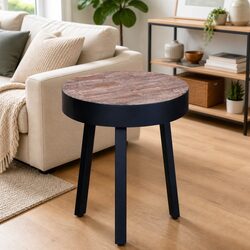 Wooden Round End Table for Living Room and Decor