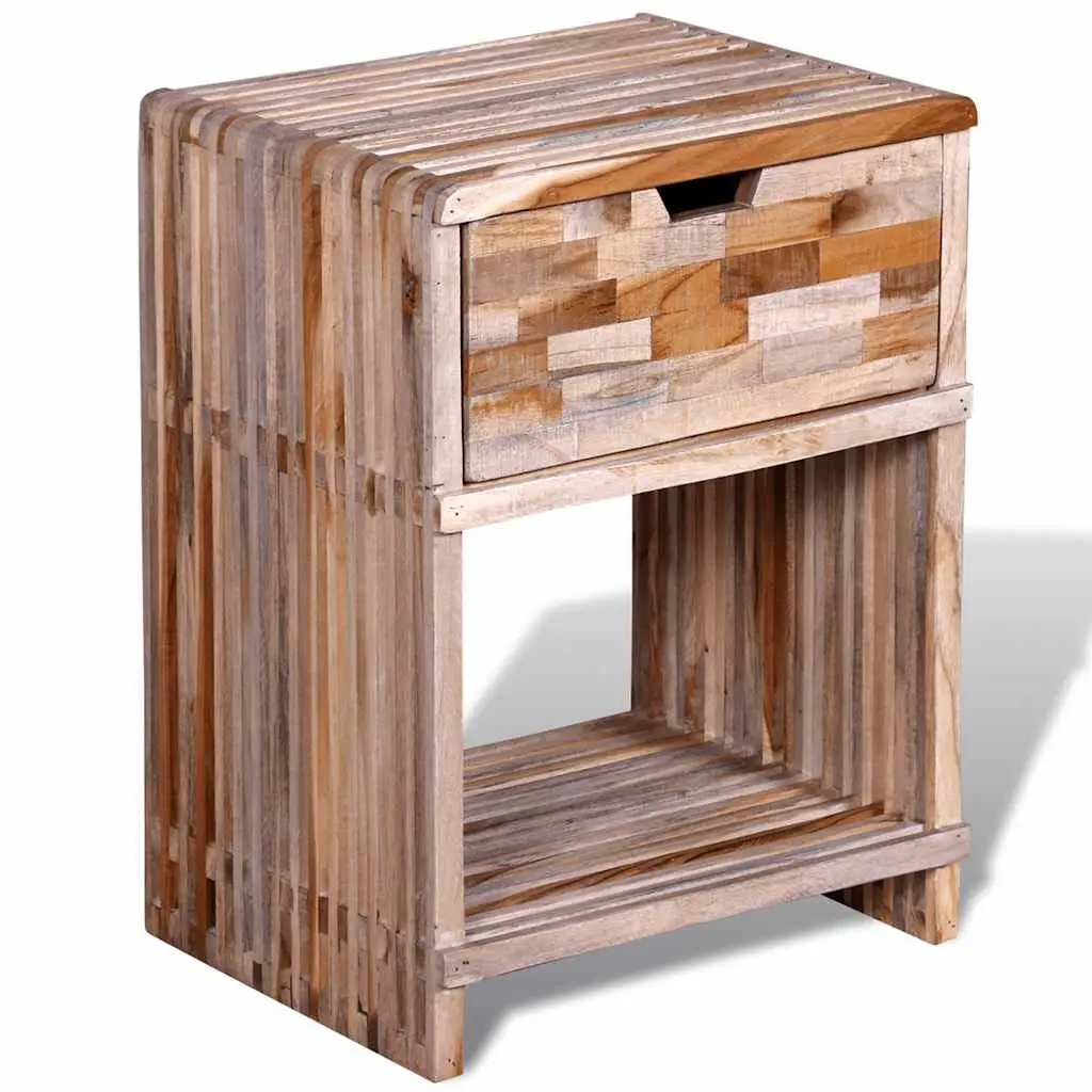 Brown Wooden Nightstand with Storage Drawer