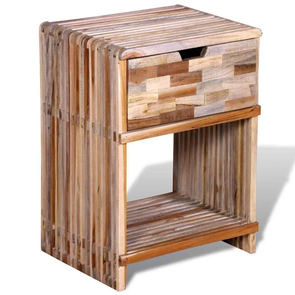 Brown Wooden Nightstand with Storage Drawer