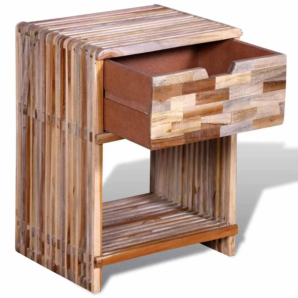 Brown Wooden Nightstand with Storage Drawer