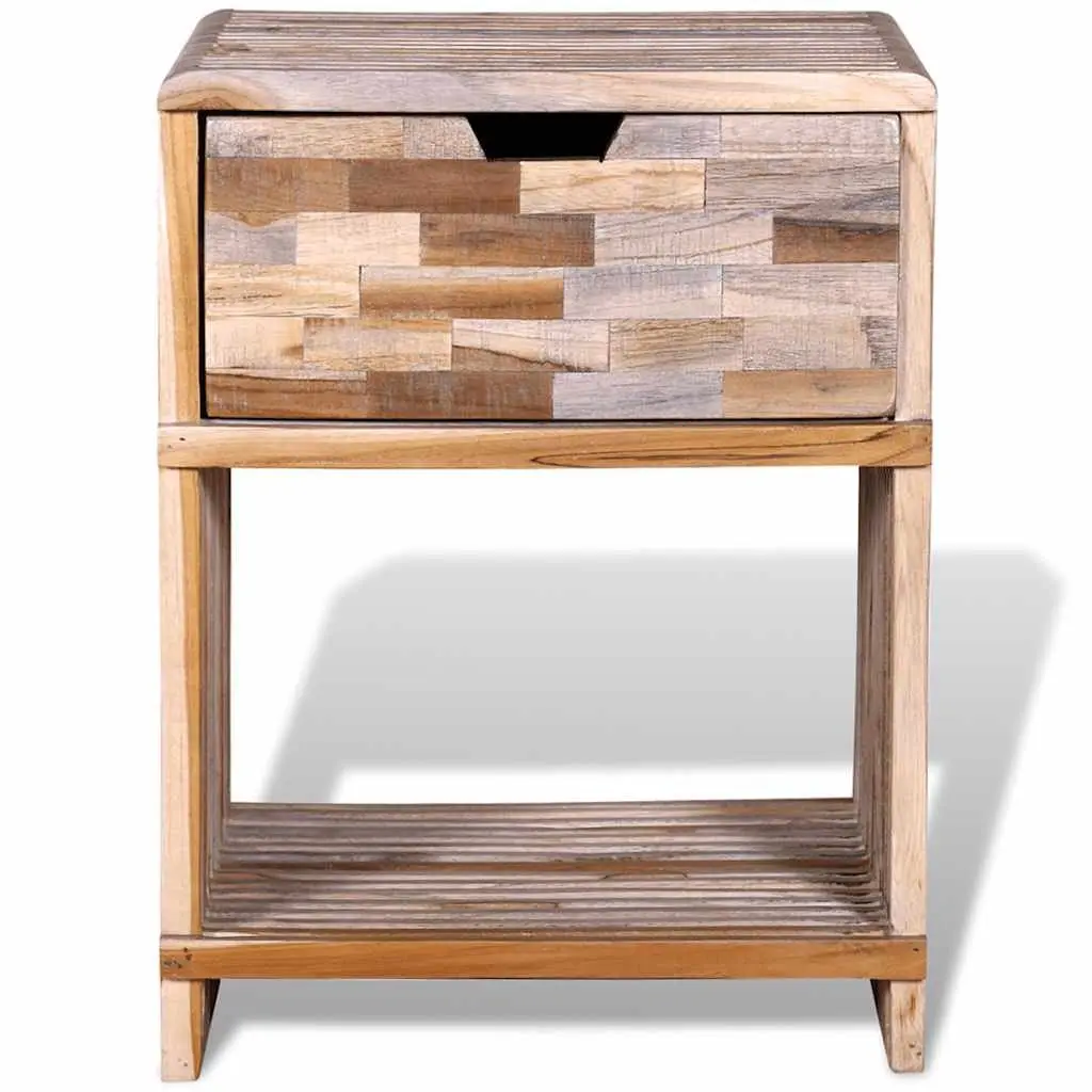 Brown Wooden Nightstand with Storage Drawer