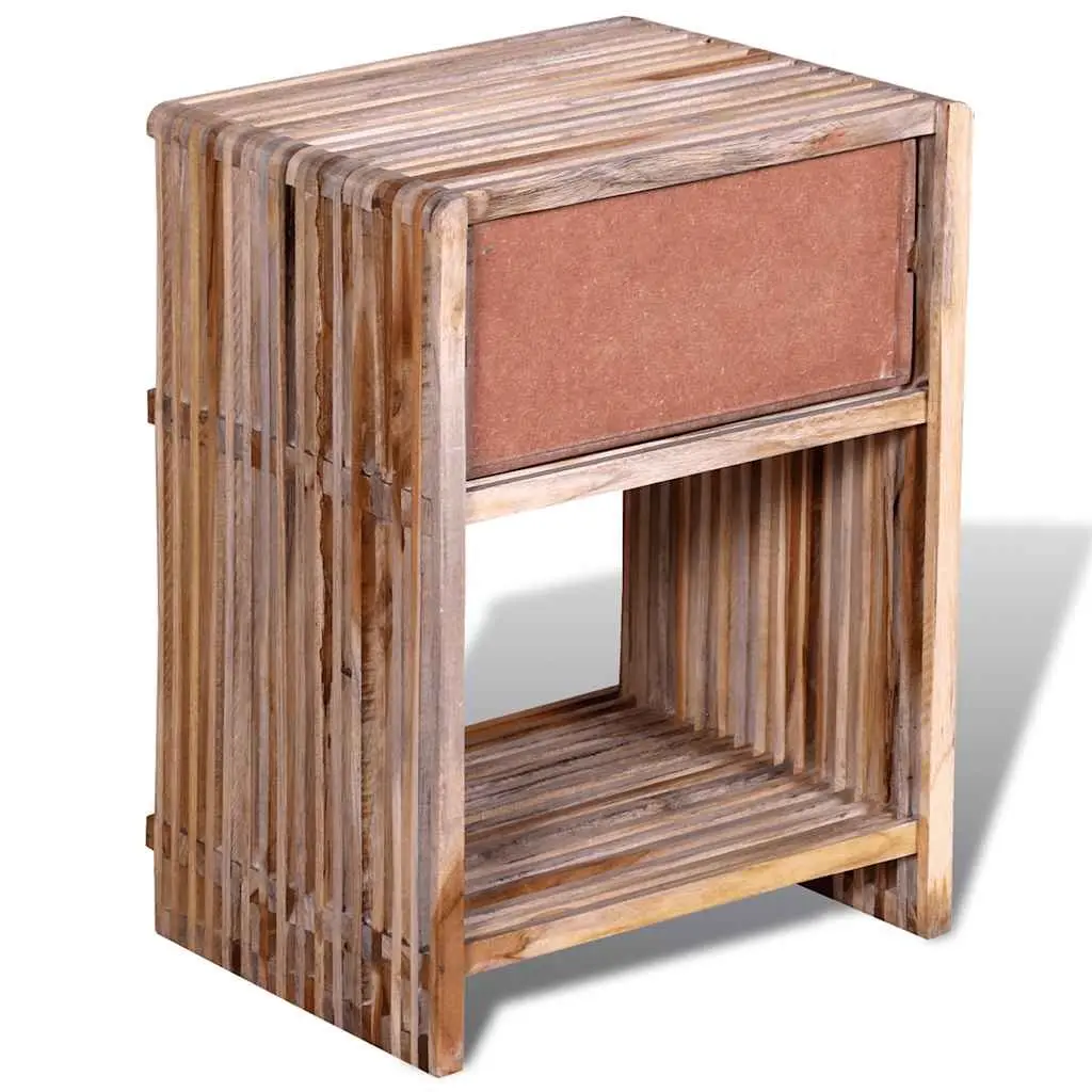 Brown Wooden Nightstand with Storage Drawer