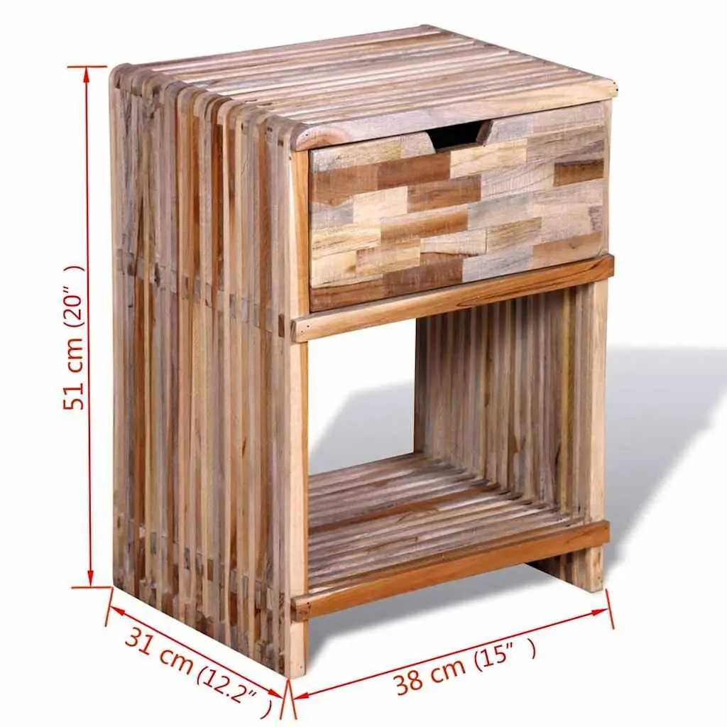 Brown Wooden Nightstand with Storage Drawer