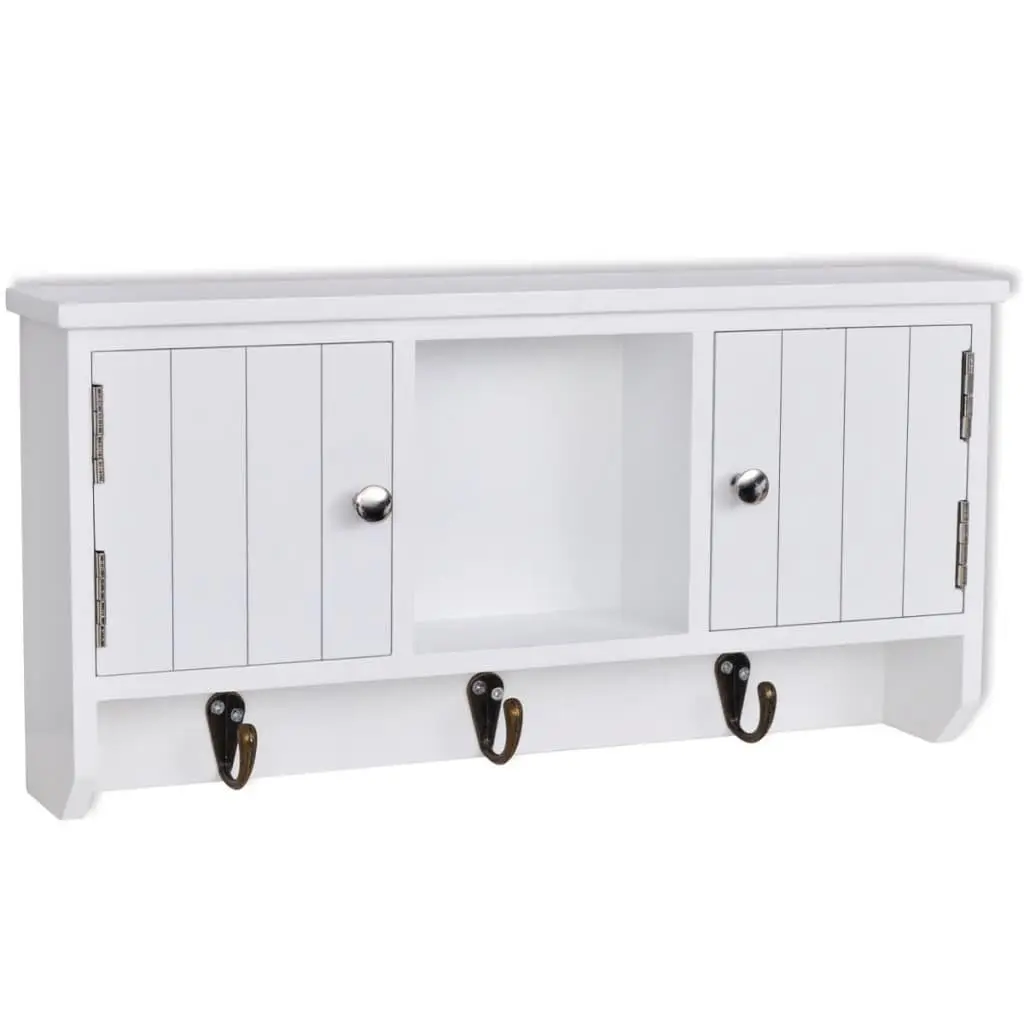 Wall Cabinet with Hooks for Jewelry and Key Storage