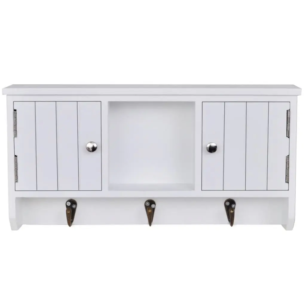 Wall Cabinet with Hooks for Jewelry and Key Storage
