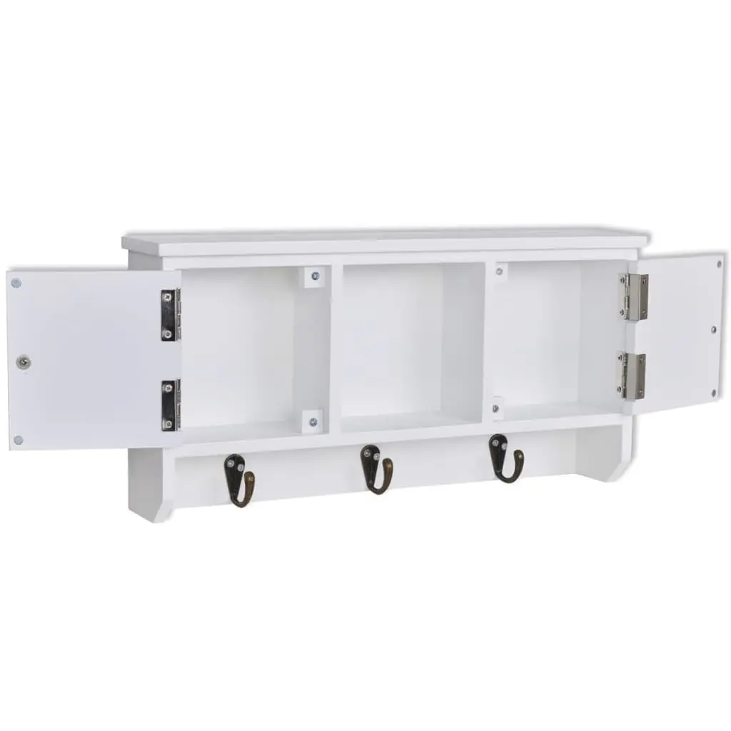 Wall Cabinet with Hooks for Jewelry and Key Storage