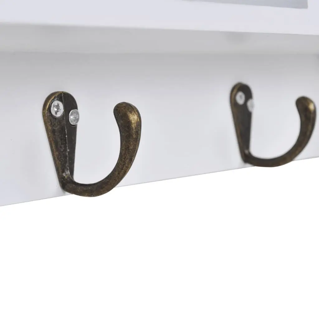 Wall Cabinet with Hooks for Jewelry and Key Storage