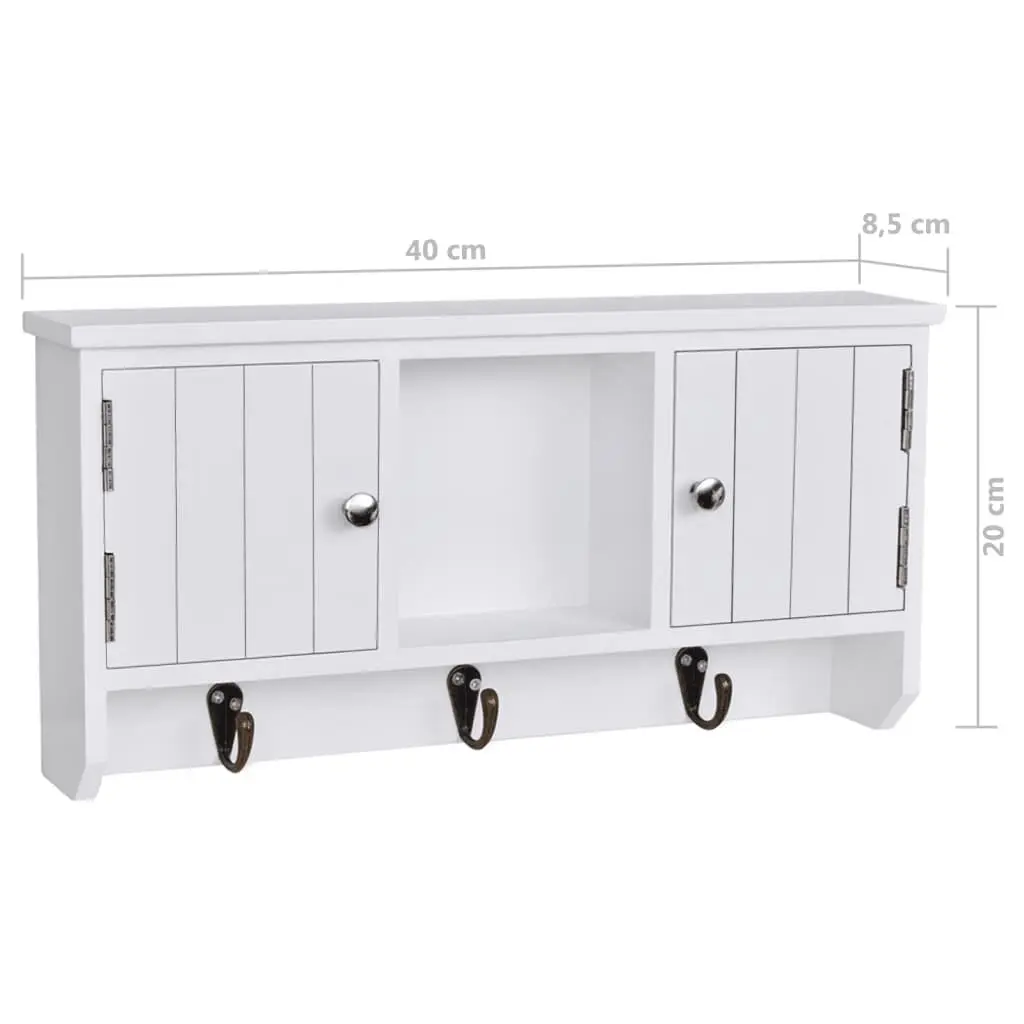 Wall Cabinet with Hooks for Jewelry and Key Storage