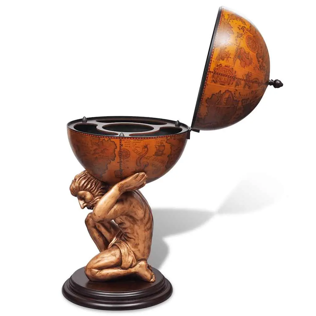 Globe Bar Cabinet MDF 42 x 42 x 85 cm Brown