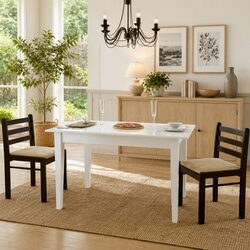 Set of 2 Brown Rubberwood Dining Chairs with Velvet Seat