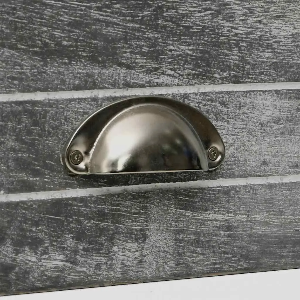 Grey and White Bedside Table Set with Drawers