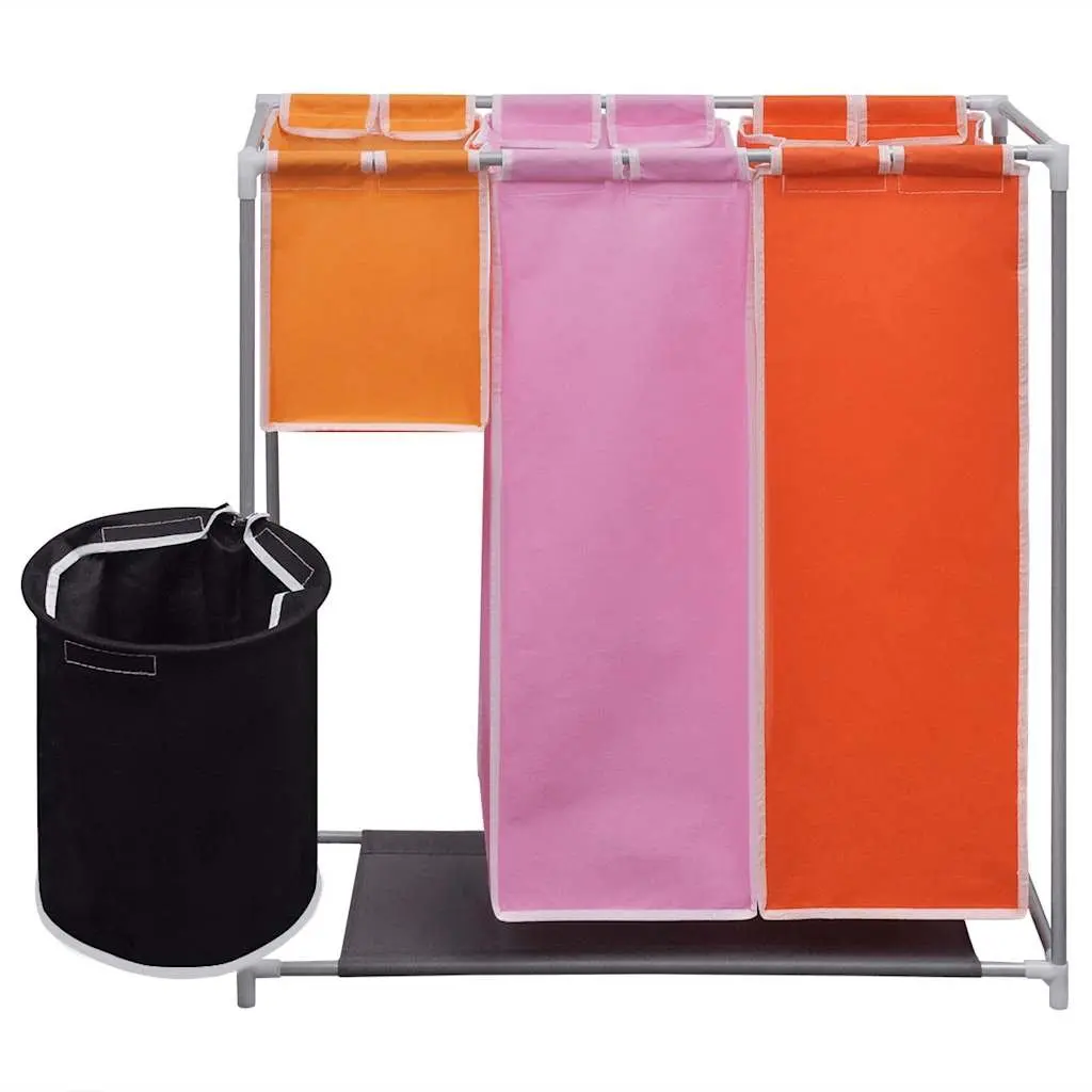 3-Section Laundry Sorter Hamper with Organiser