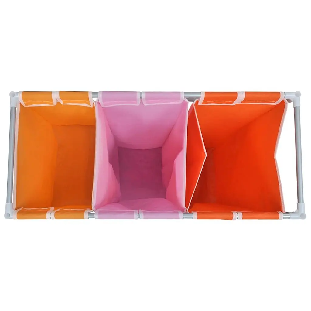 3-Section Laundry Sorter Hamper with Organiser