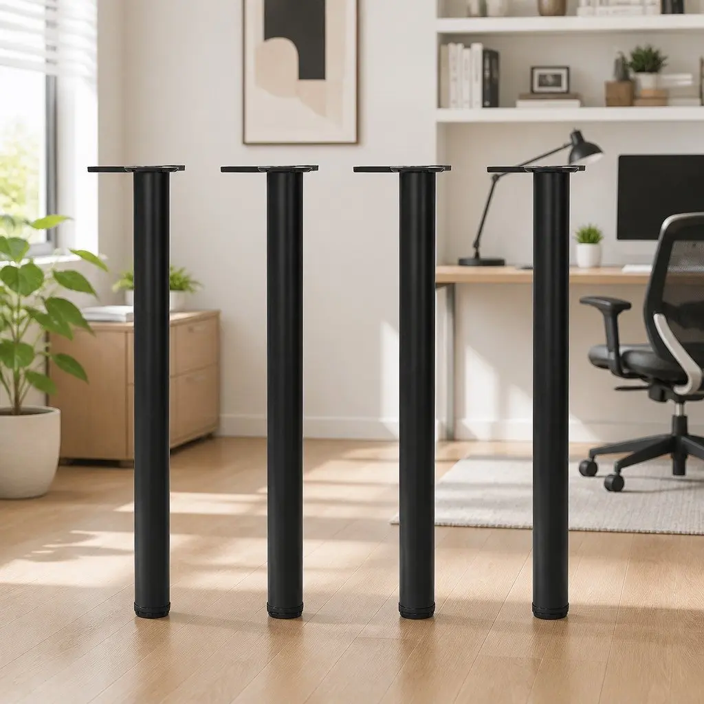 Table Legs Adjustable 710mm Black Set of 4