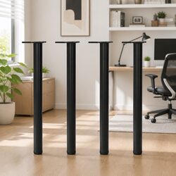 Height Adjustable Table Legs Set of 4 - Sturdy Black Support