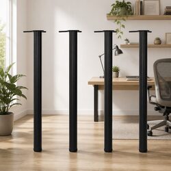 Adjustable Black Table Legs Set of 4 - 870mm Height