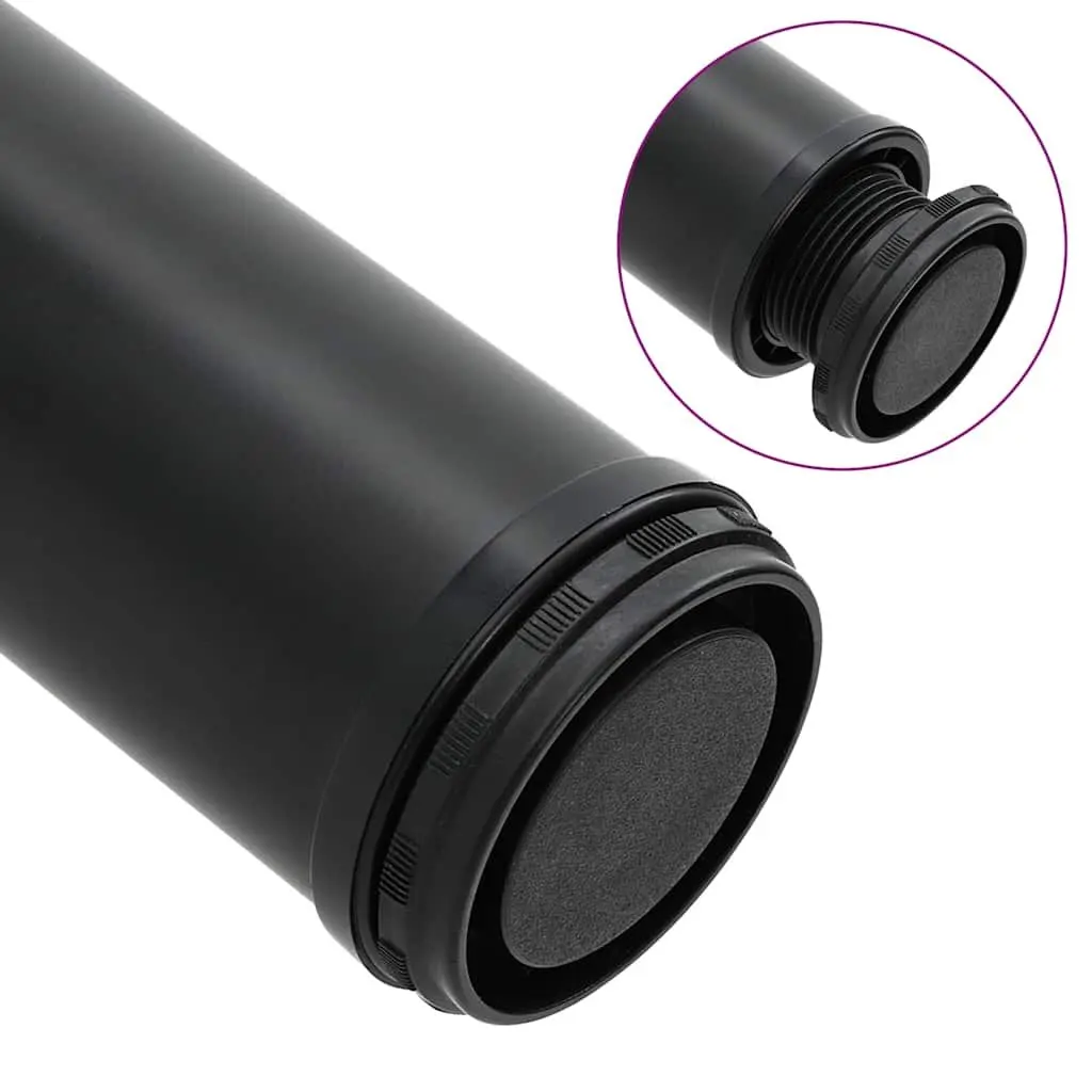 Height Adjustable Table Legs Black 870mm Set of 4 with Screw Feet for Breakfast Bars Desks and Worktops