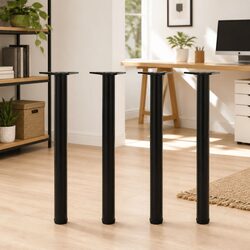 Sturdy Black Adjustable Table Legs Set of 4 - 710 mm