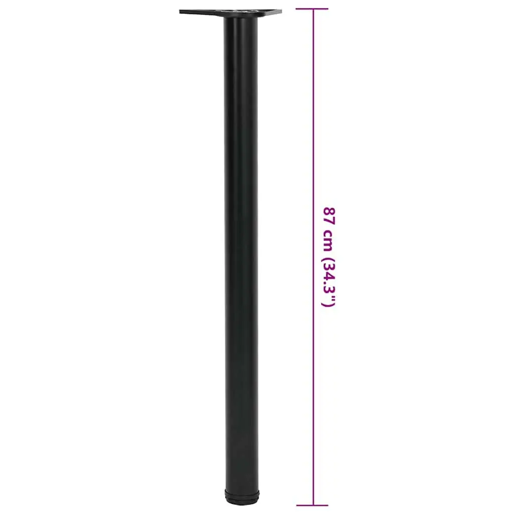 Table Legs Adjustable Black 870mm Set 4 Pieces