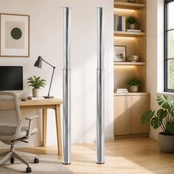 Adjustable Chrome Table Legs 710mm-1100mm Set of 2