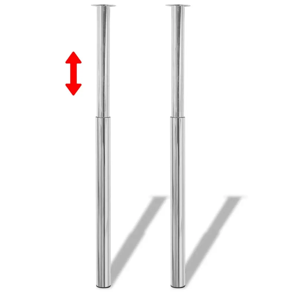 Adjustable Chrome Table Legs 710mm-1100mm Set of 2