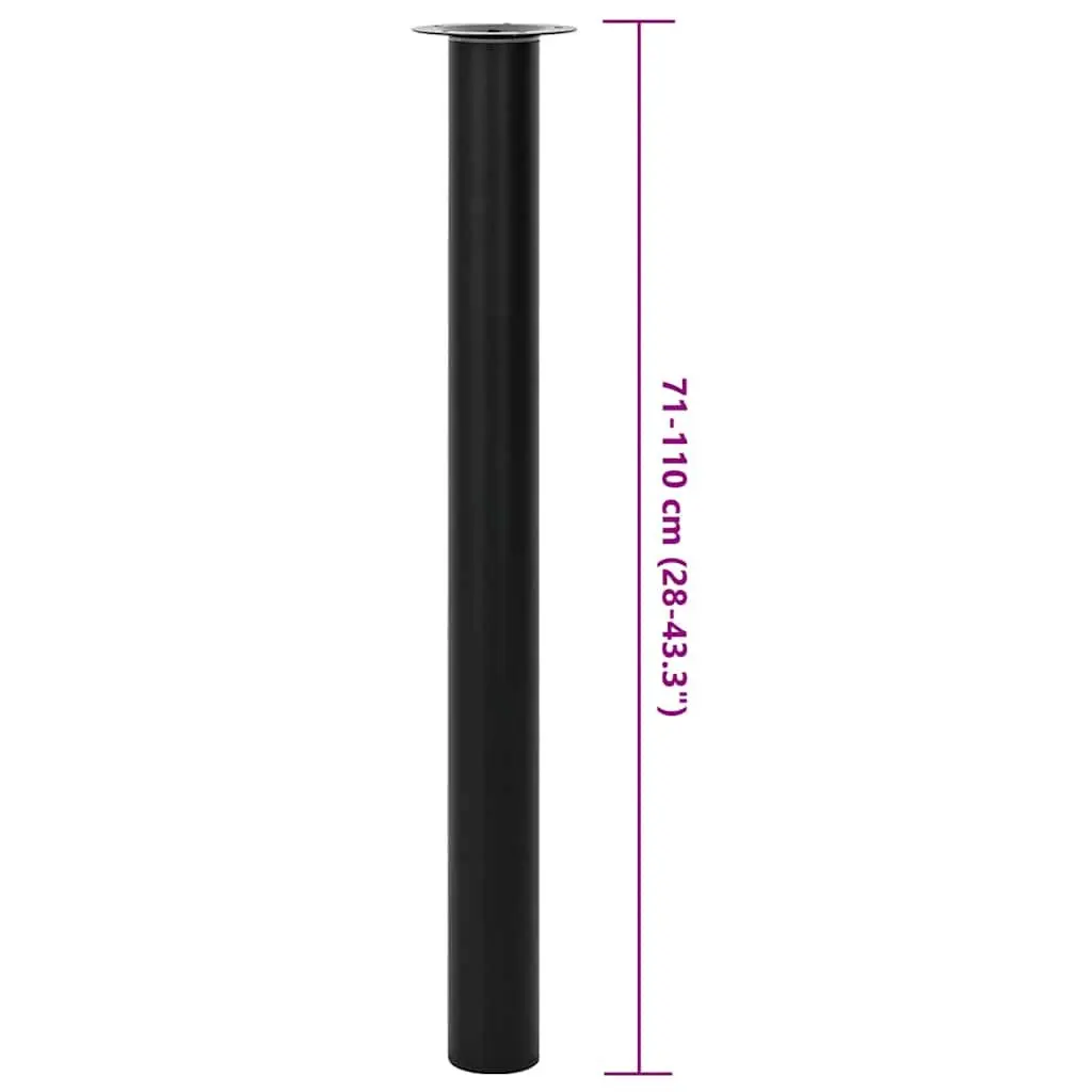 Black Adjustable Telescopic Table Legs 710-1100 mm