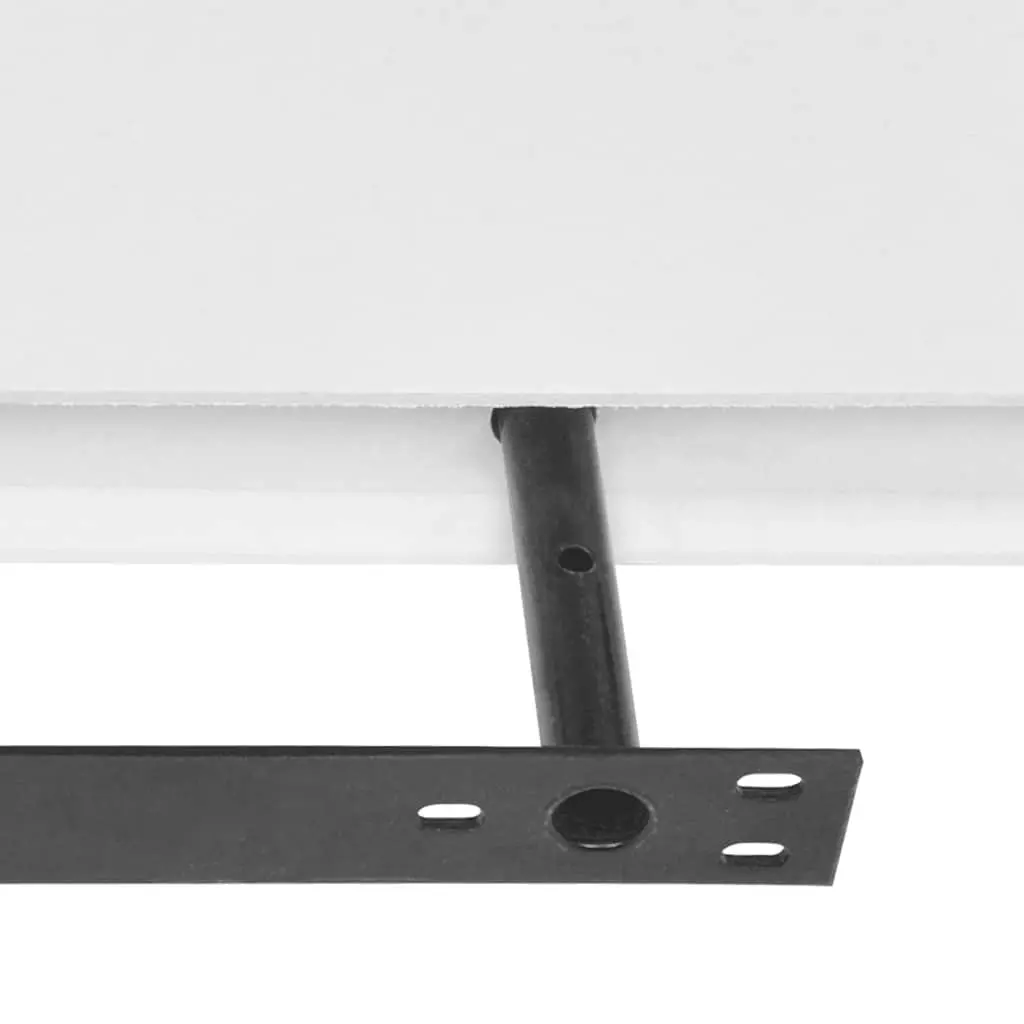 Set of 2 Floating White MDF Wall Display Shelves