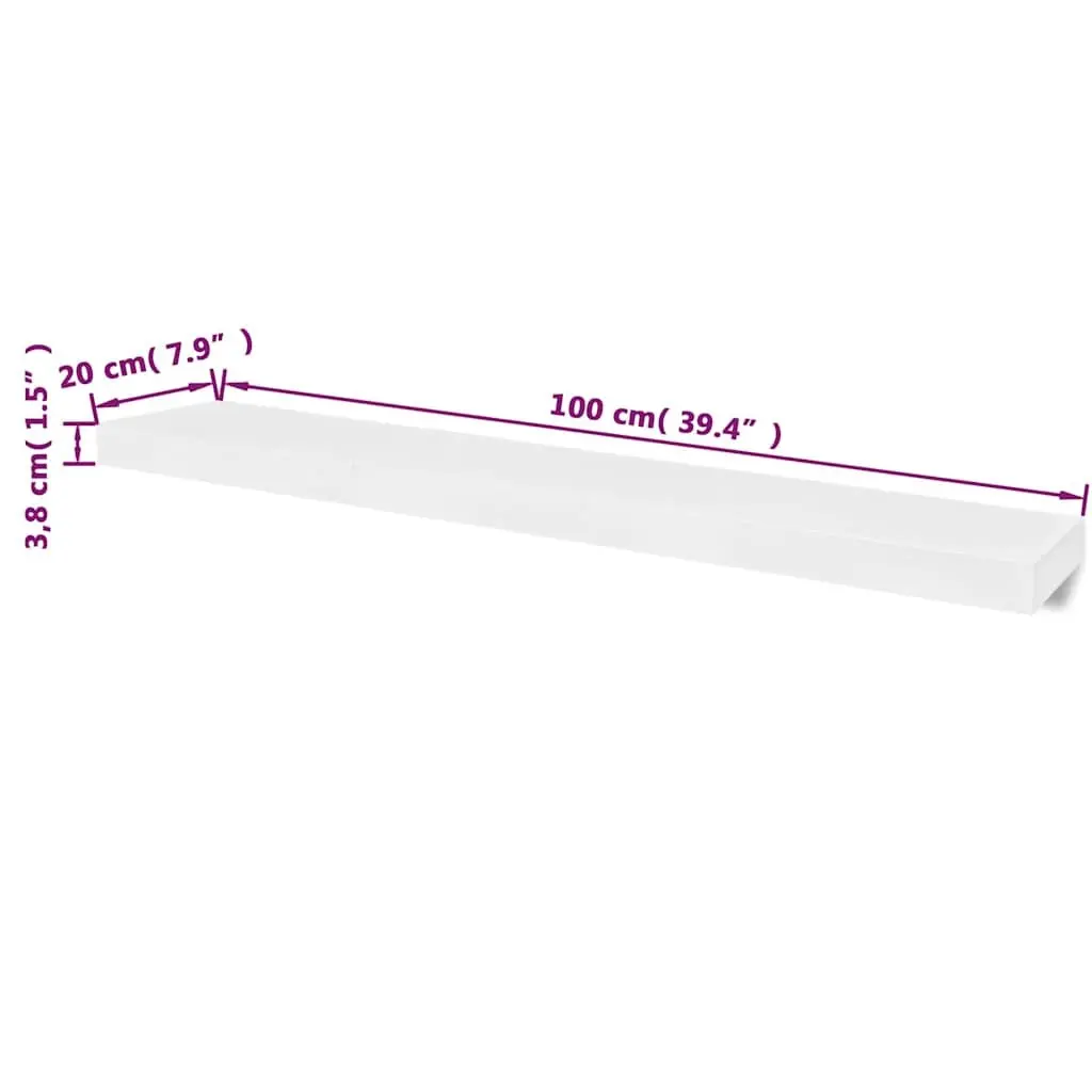 Wall Shelves MDF 2 Piece White
