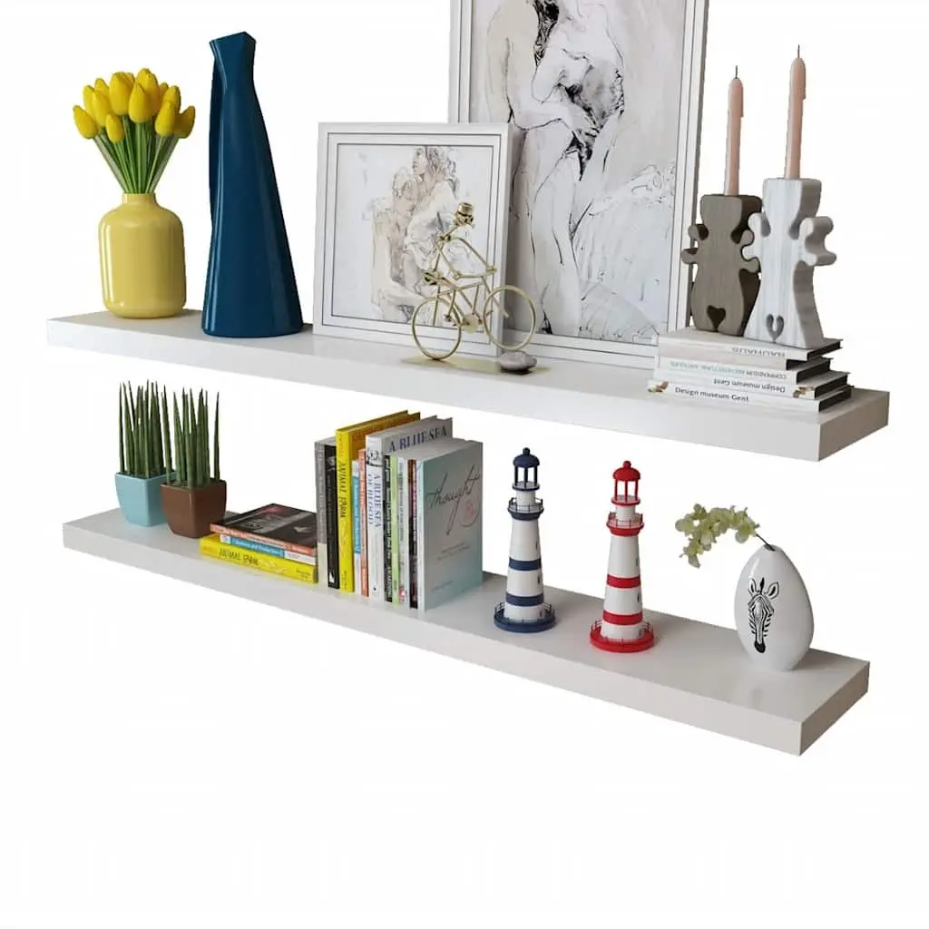 White MDF Floating Wall Shelves for Displaying Items