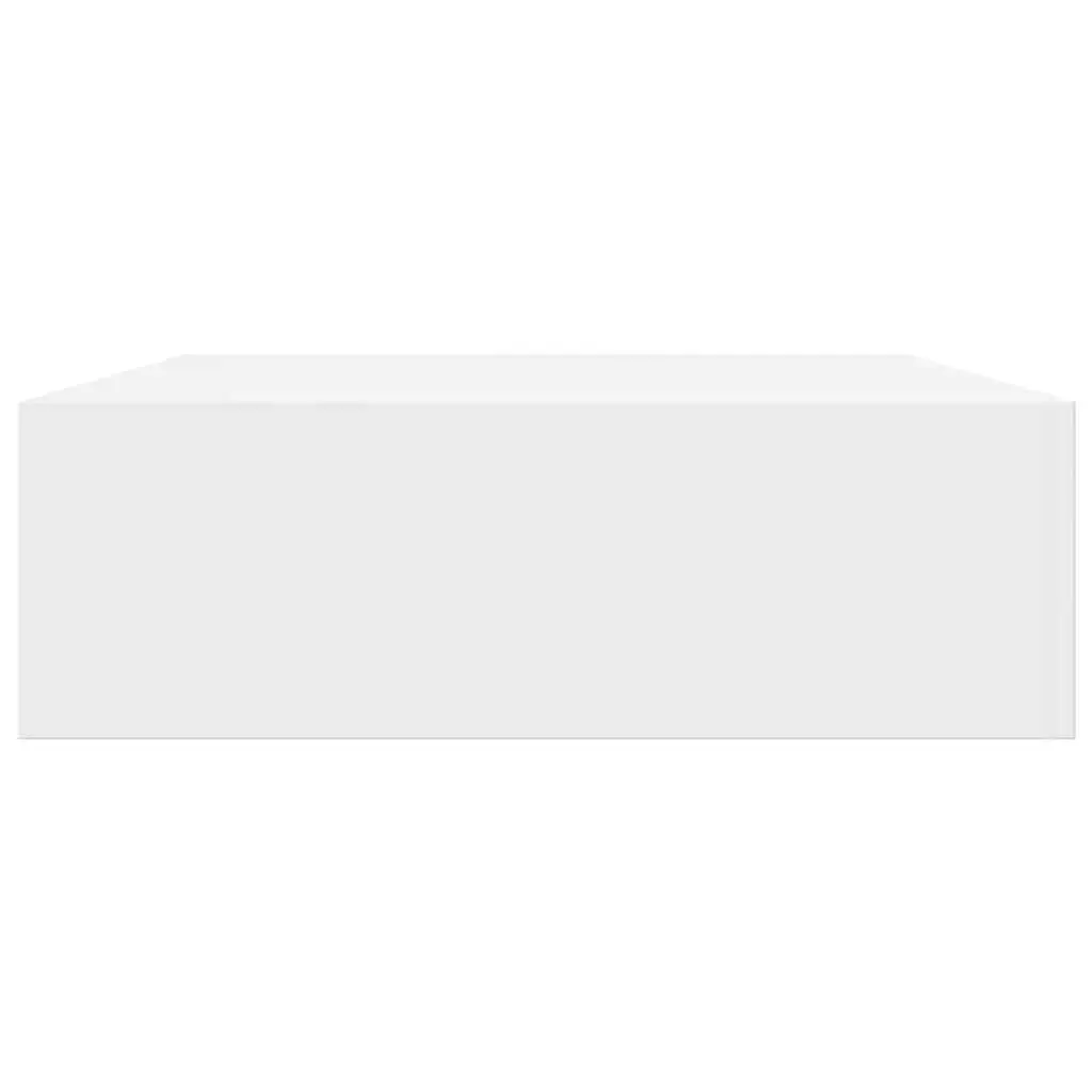 White Floating Wall Shelf with Drawer for Storage