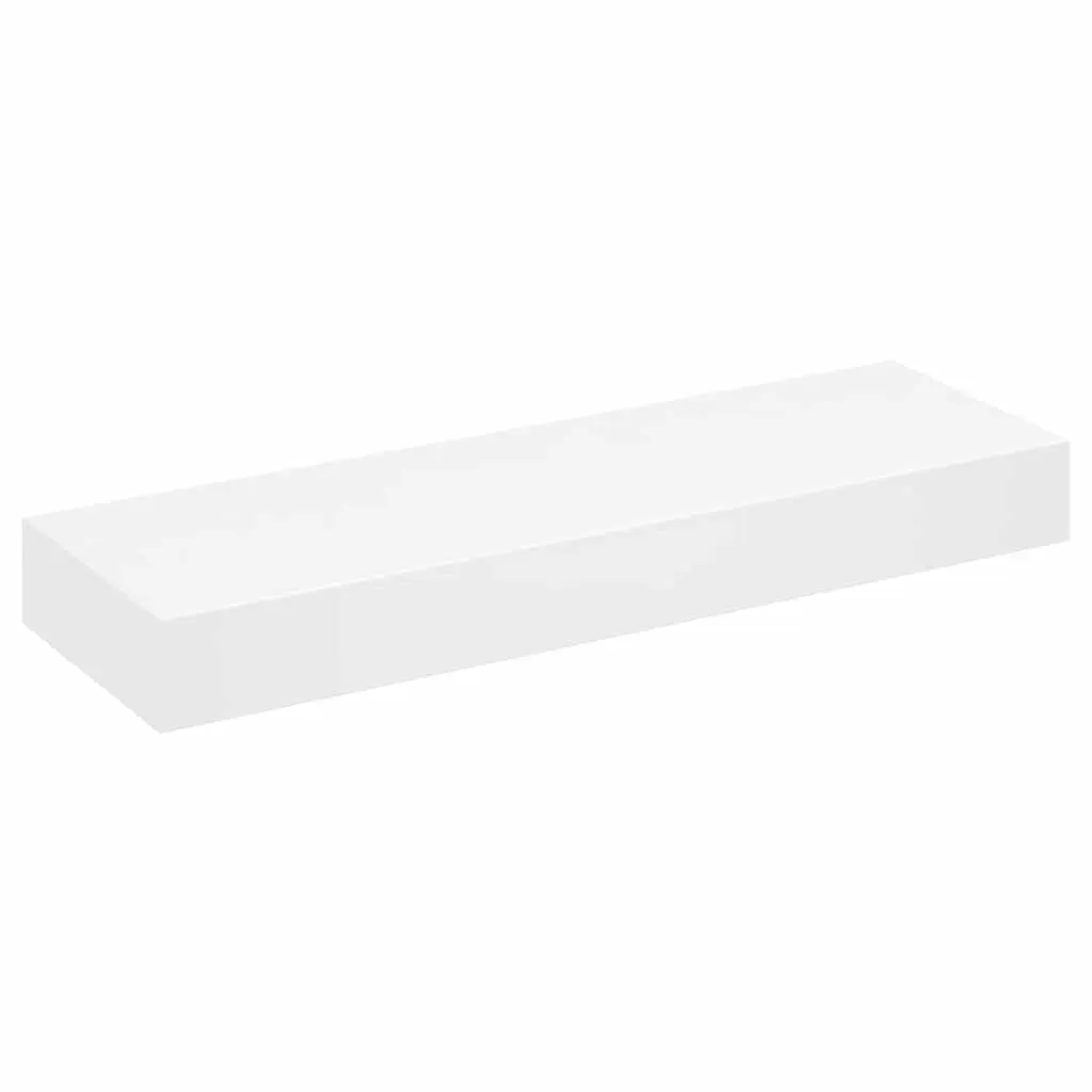 White Wall Shelf with Integrated Drawer for Storage