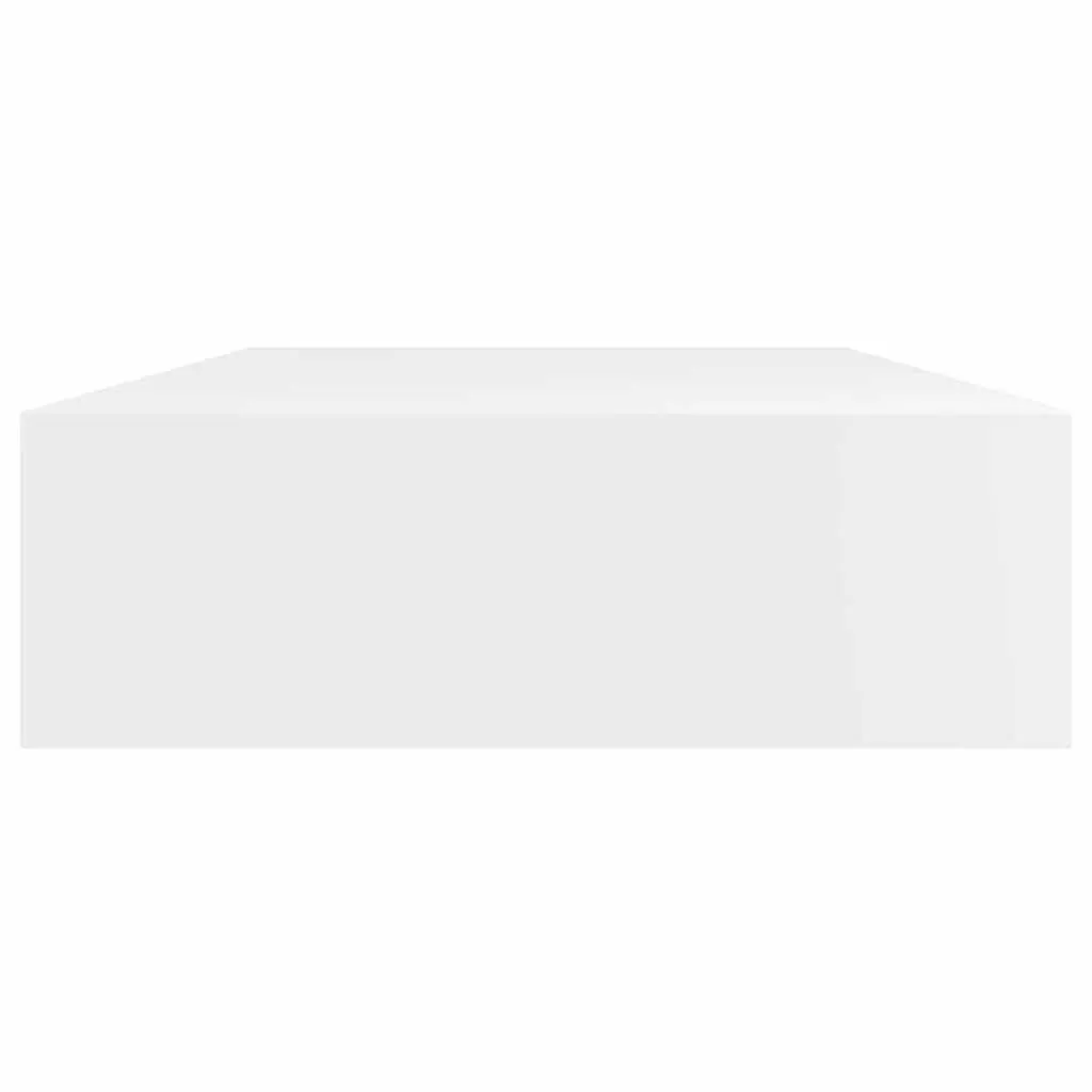White Wall Shelf with Integrated Drawer for Storage