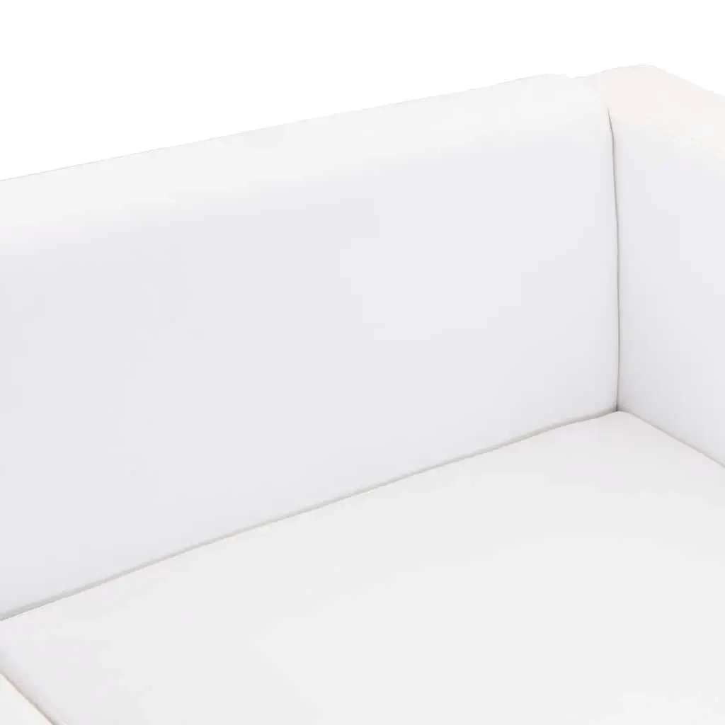 White Modern 2-Seater Sofa with Padded Cushions