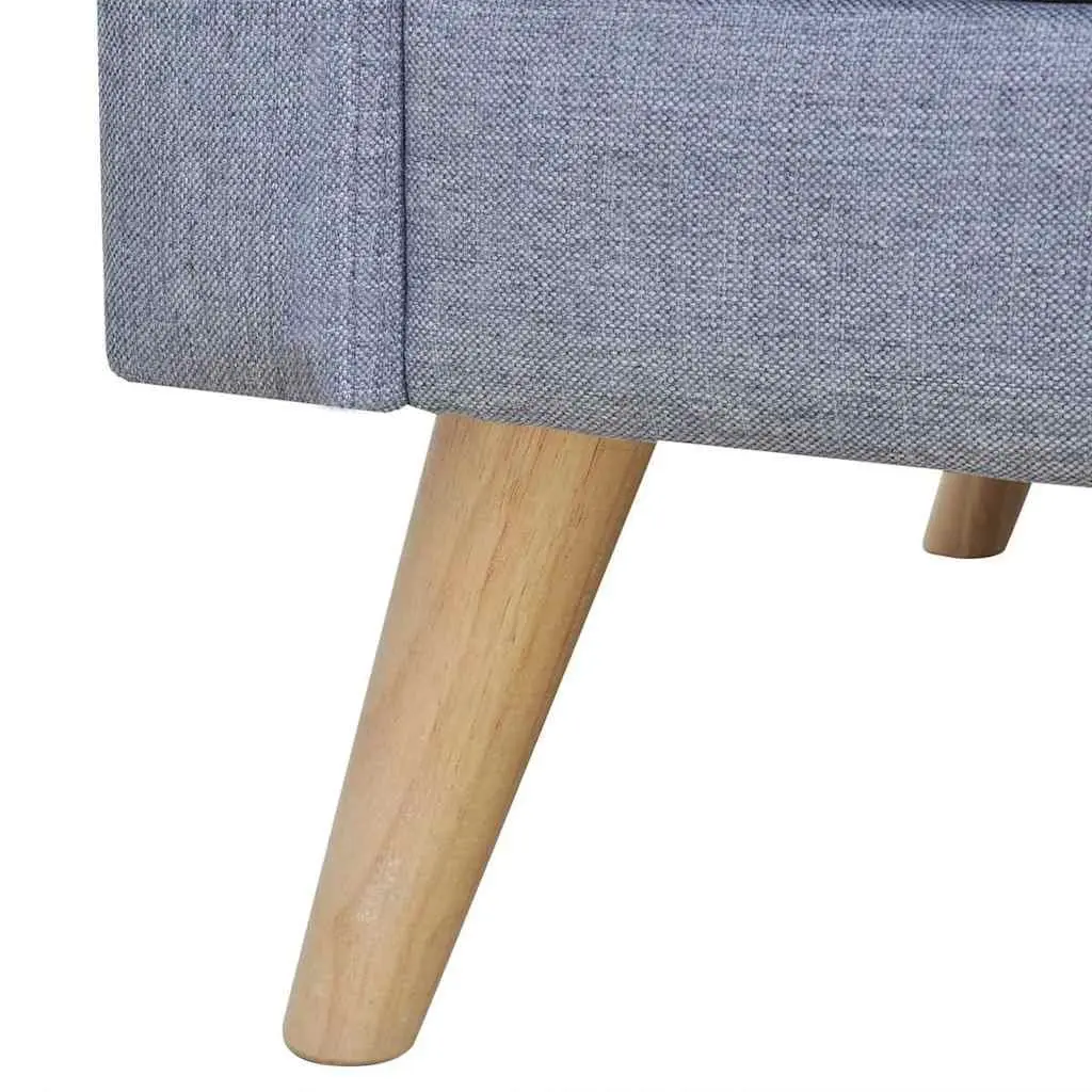 Grey Fabric 2-Seater Sofa with Padded Cushions