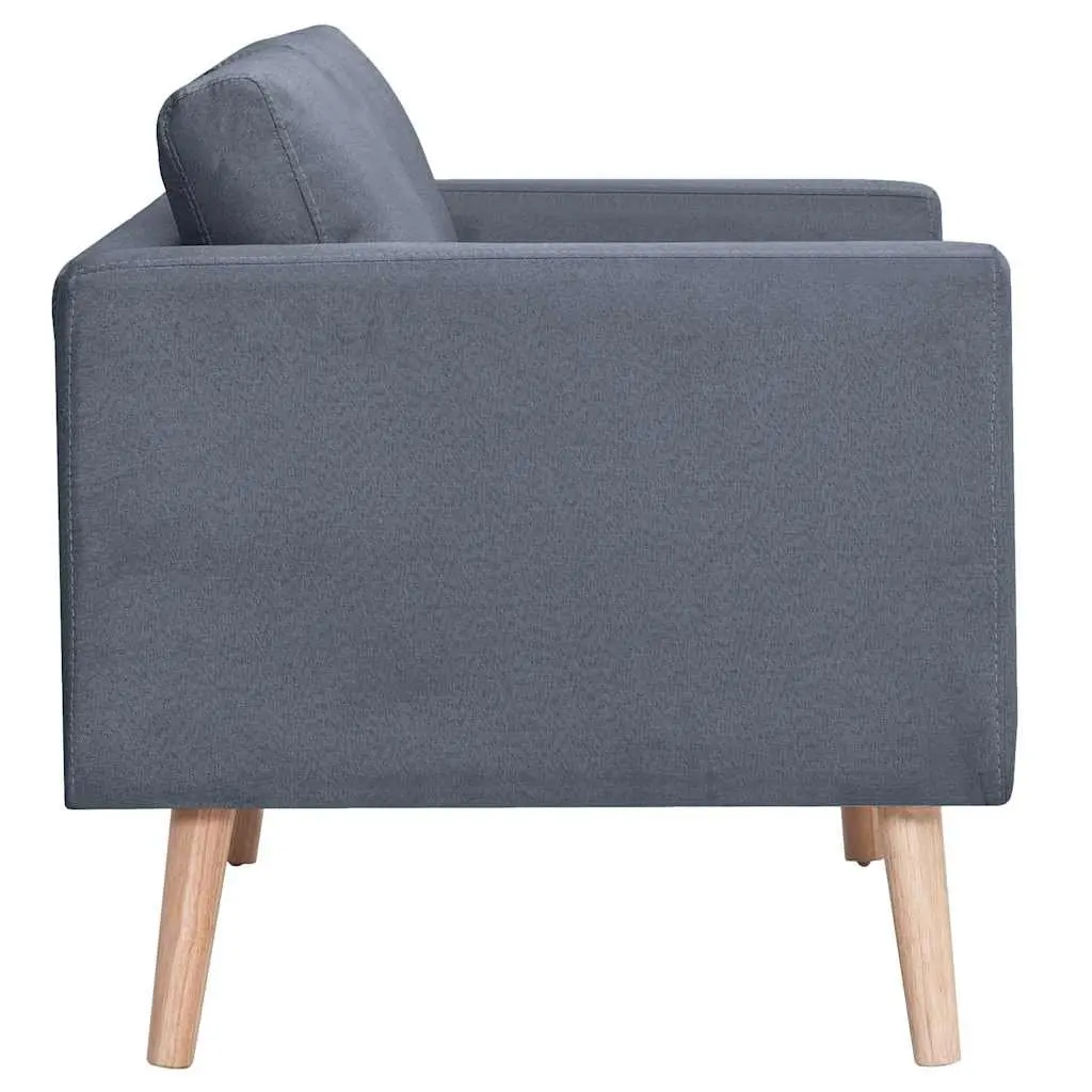 2-Seater Sofa Grey Fabric Couch Living Room Furniture Comfortable Padded Seating