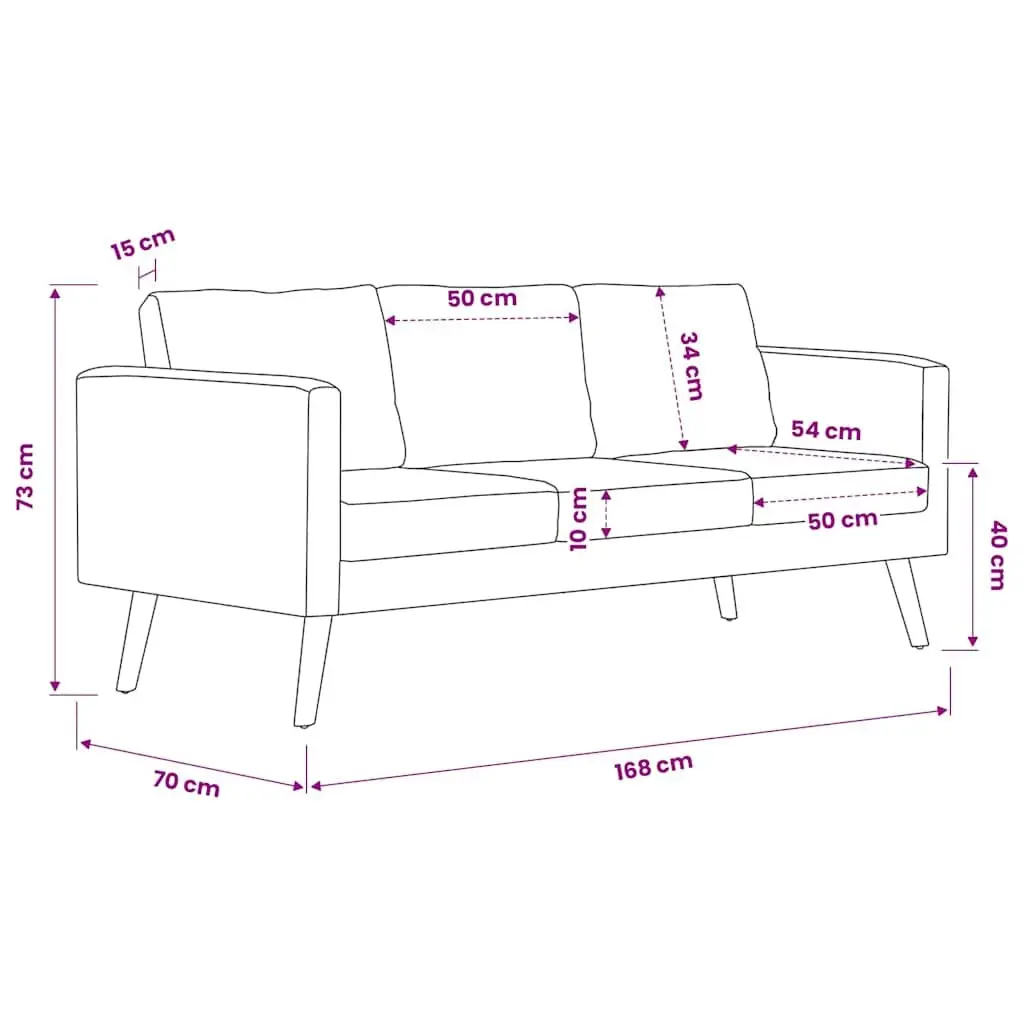 Grey 3-Seater Sofa with Removable Covers