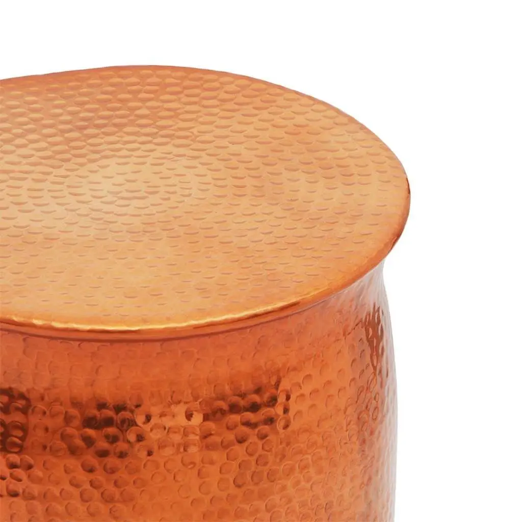 Hammered Aluminium Stool and Side Table in Gold