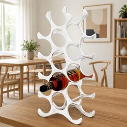 Wine Rack for 15 Bottles Silver Modern Storage Display Stand