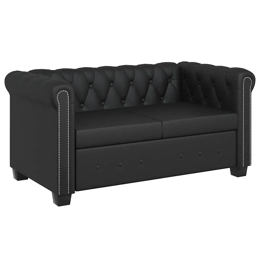 2-Seater Chesterfield Sofa in Black