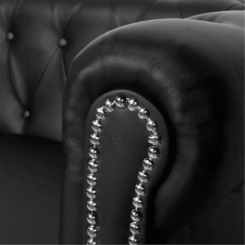 2-Seater Chesterfield Sofa in Black