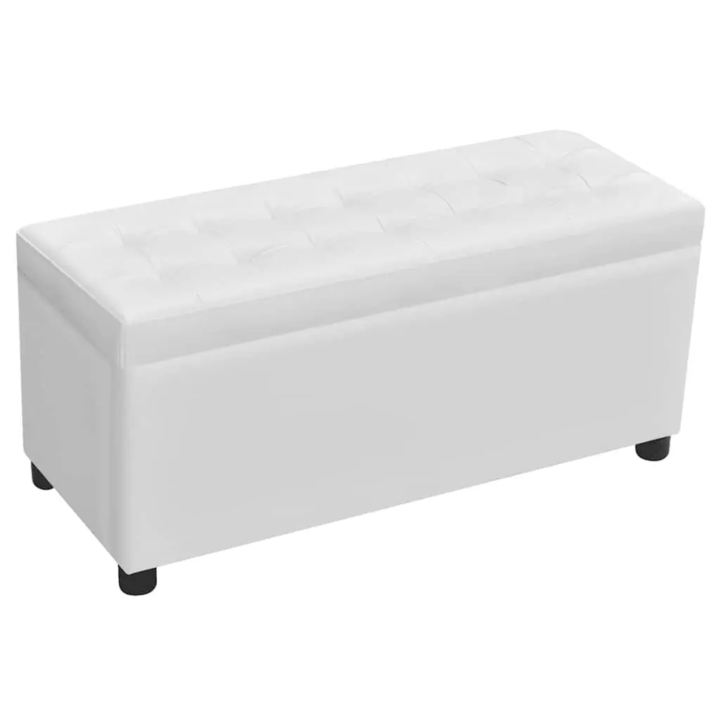 White Storage Ottoman with Hidden Compartment
