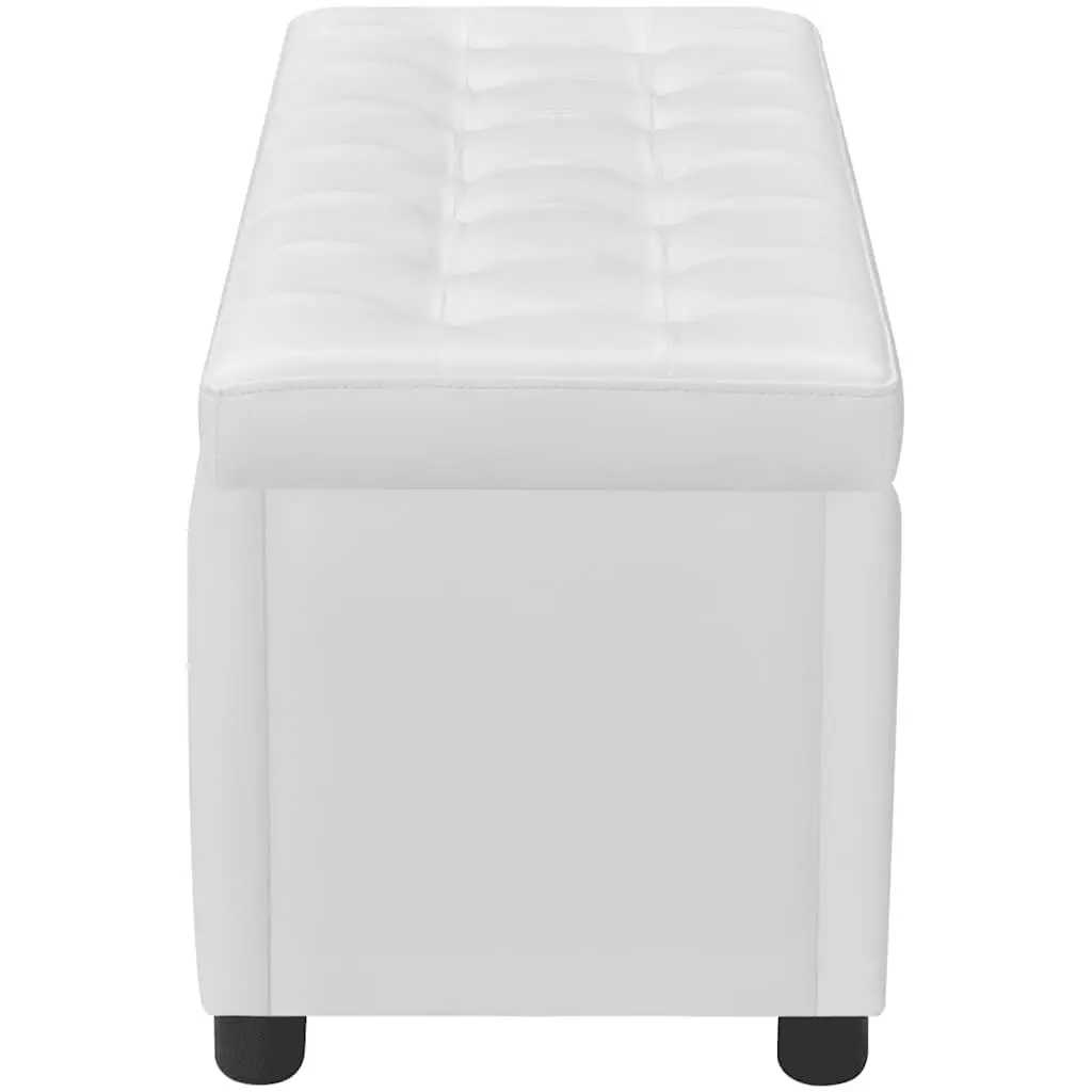 White Storage Ottoman with Hidden Compartment