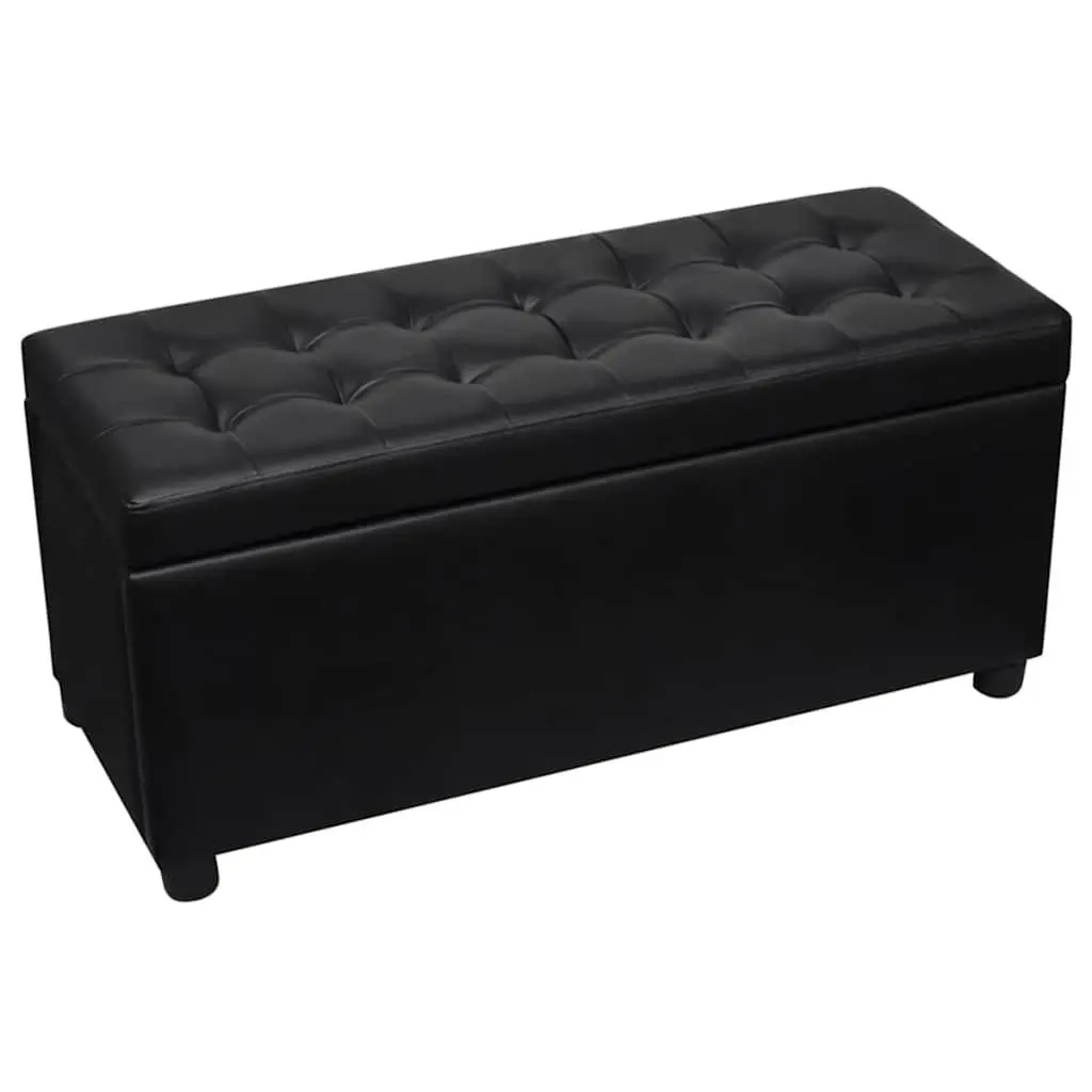 Black Storage Ottoman with Hidden Compartment